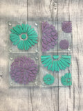 Set of 4 Glass Flower Coasters