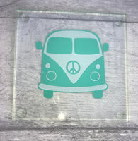 Set of 4 Campervan Glass Coaster