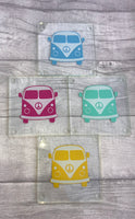 Set of 4 Campervan Glass Coaster